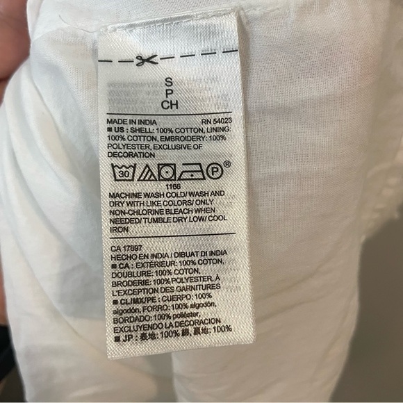 Old Navy Sundress Womens S White Floral Eyelet Lace A-line 100% Cotton Lined - Picture 9 of 11